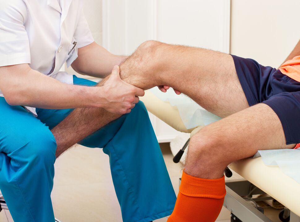 Examination of the painful joint by a doctor